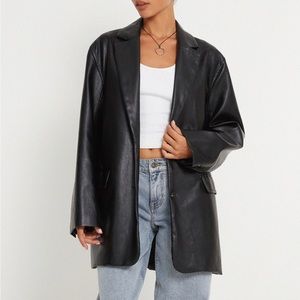 Motel Rocks Saken Blazer in PU Black